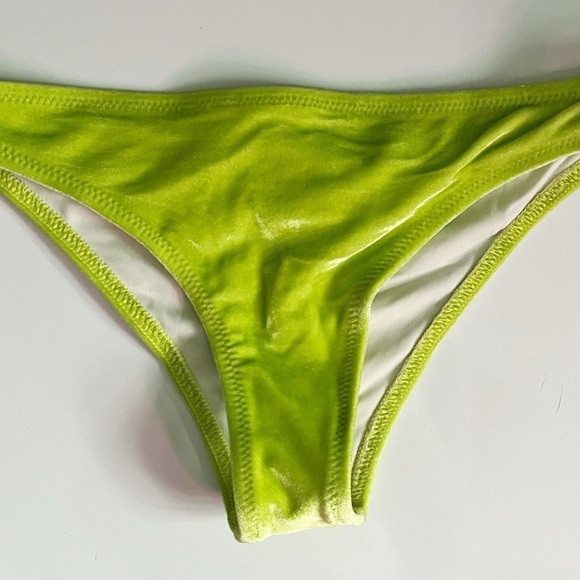 Solid & Striped • Lime Green Velvet Women's Bikini Set - Picture 3 of 12